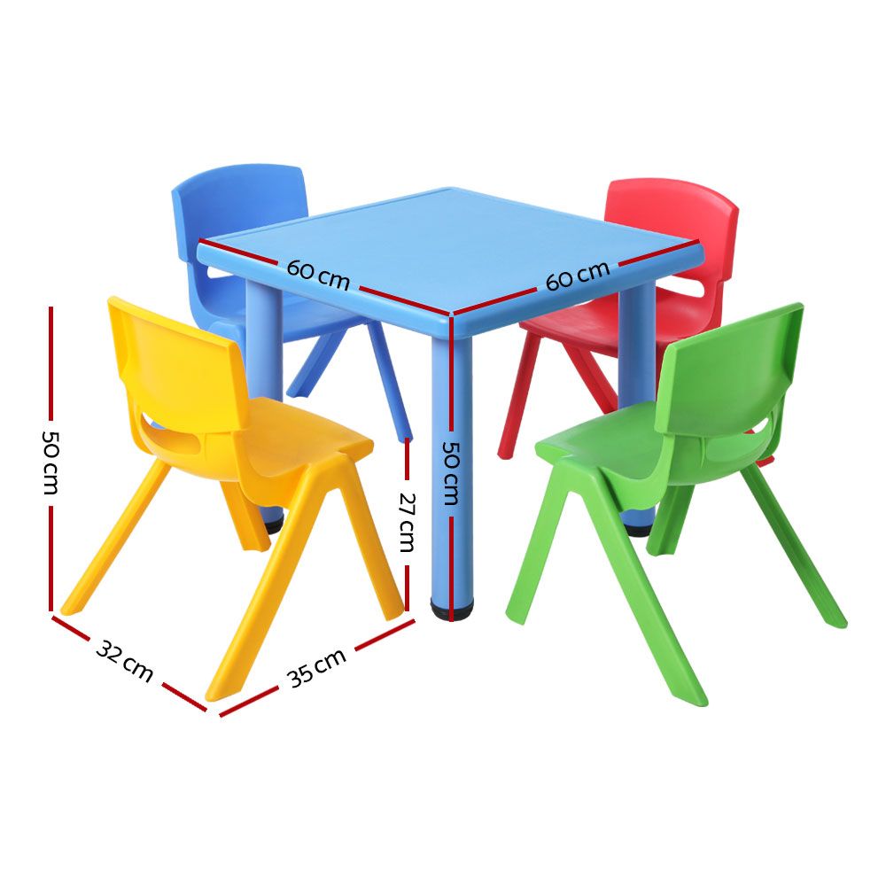 Marino Kids Table and Chairs Set – Blue & Yellow – Set of 5