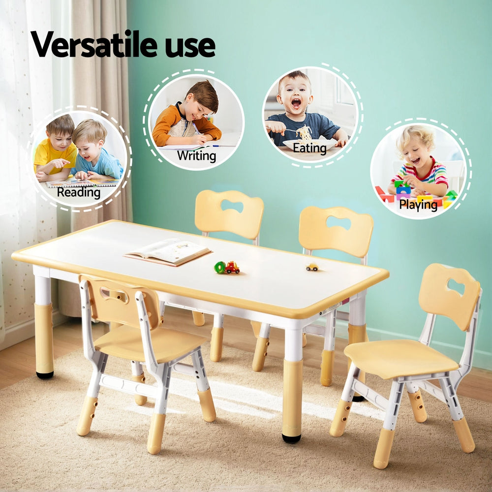 Haven Kids Table & Chairs Set – Yellow – Set of 4 Chairs