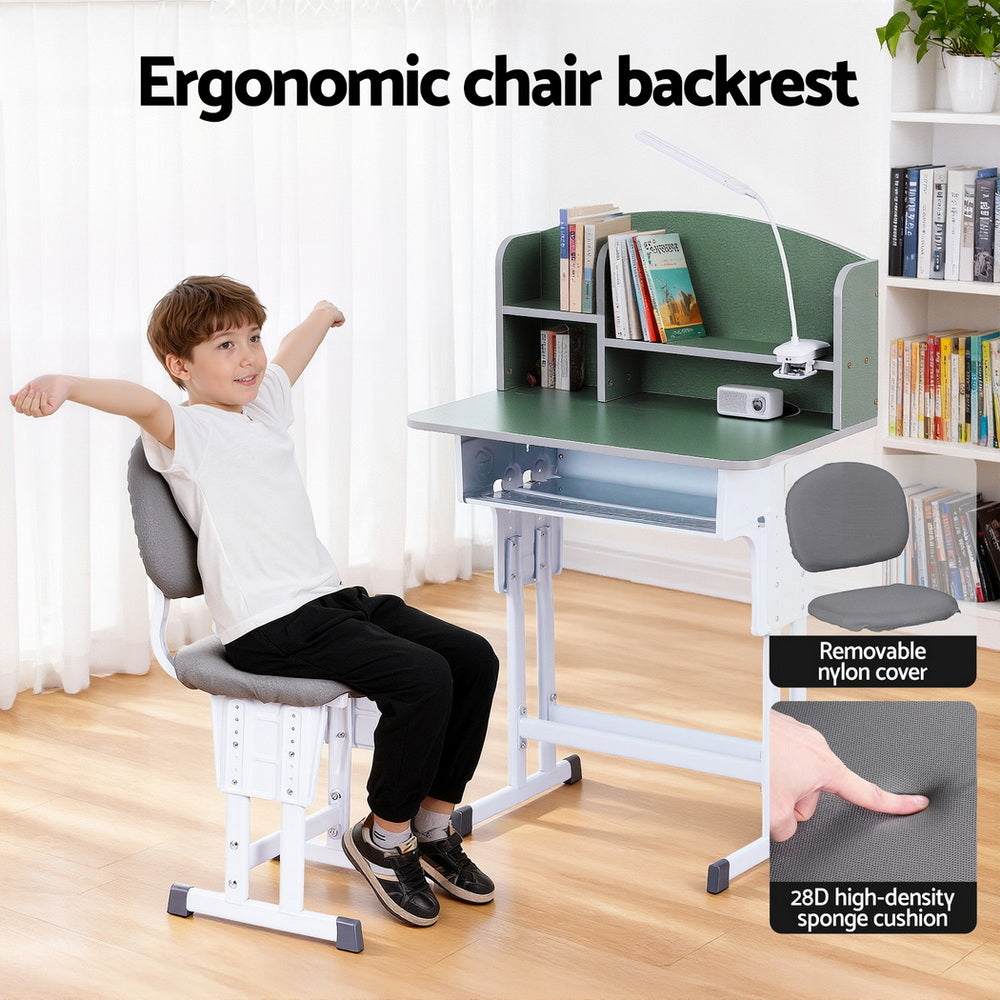 Kaylah Kids Study Desk & Chair Set – Green – Height Adjustable