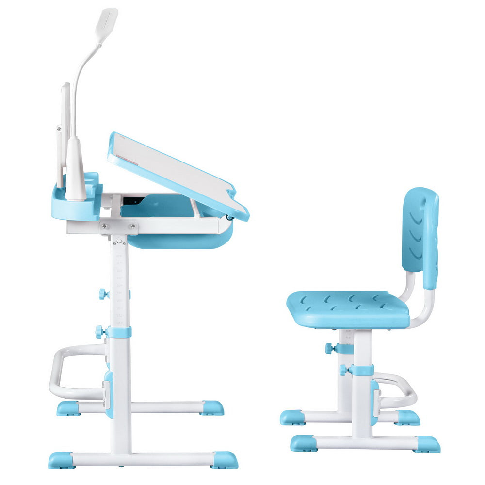Alderon Kids Study Desk & Chair Set – Blue – LED Lamp