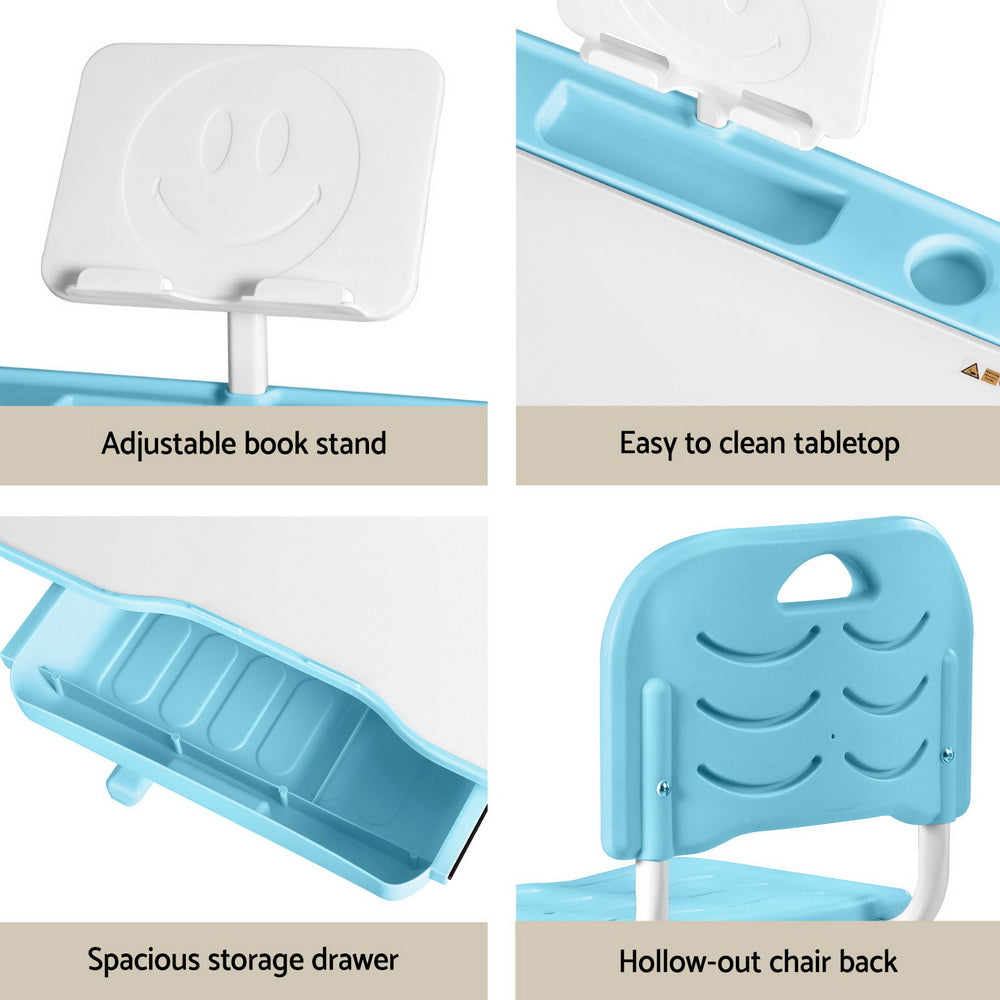 Alderon Kids Study Desk & Chair Set – Blue – LED Lamp