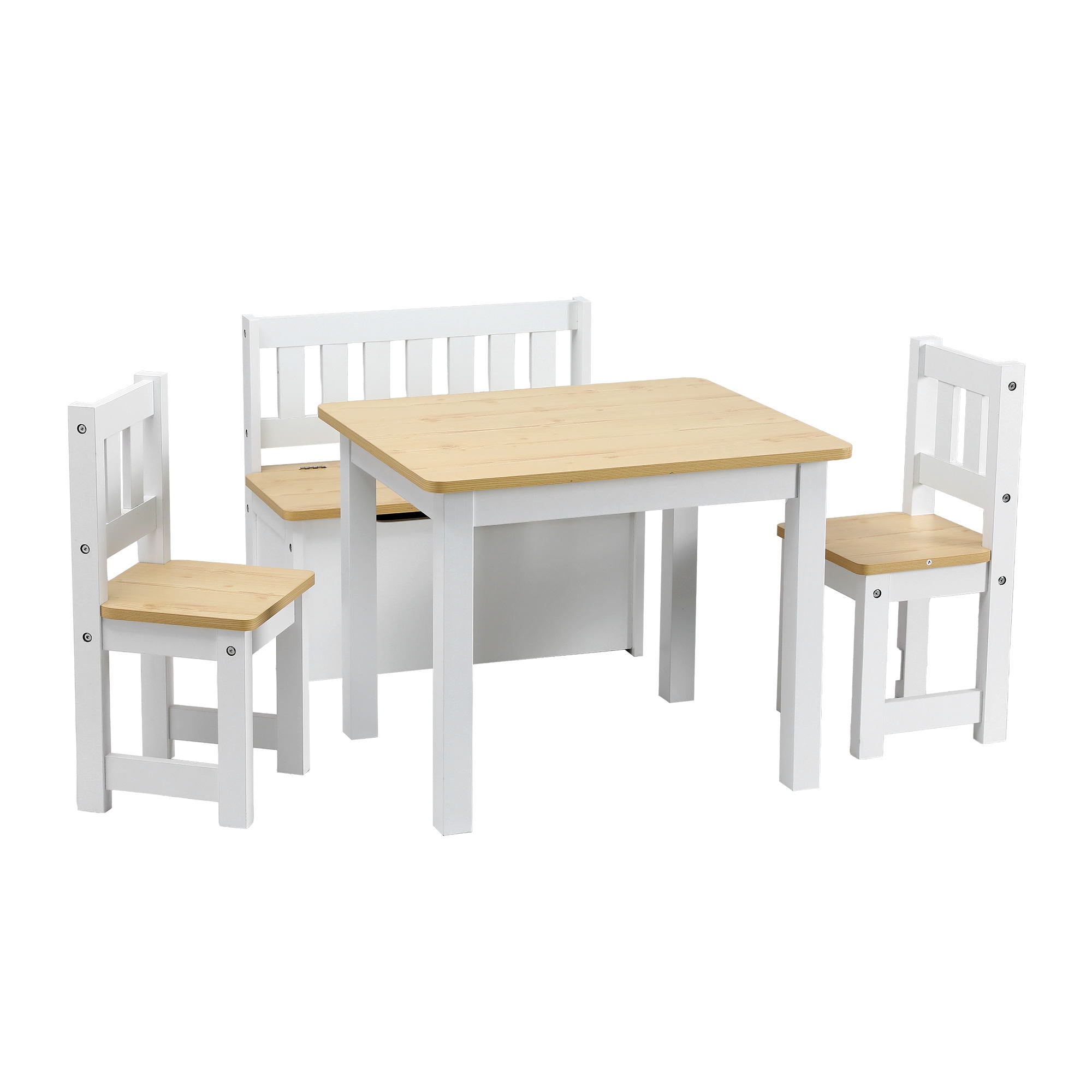Atlas Kids Activity Table Set with Bench – Natural – 4 Piece