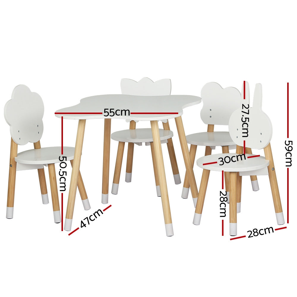 Haven Kids Table & Chair Set – White – Set of 5
