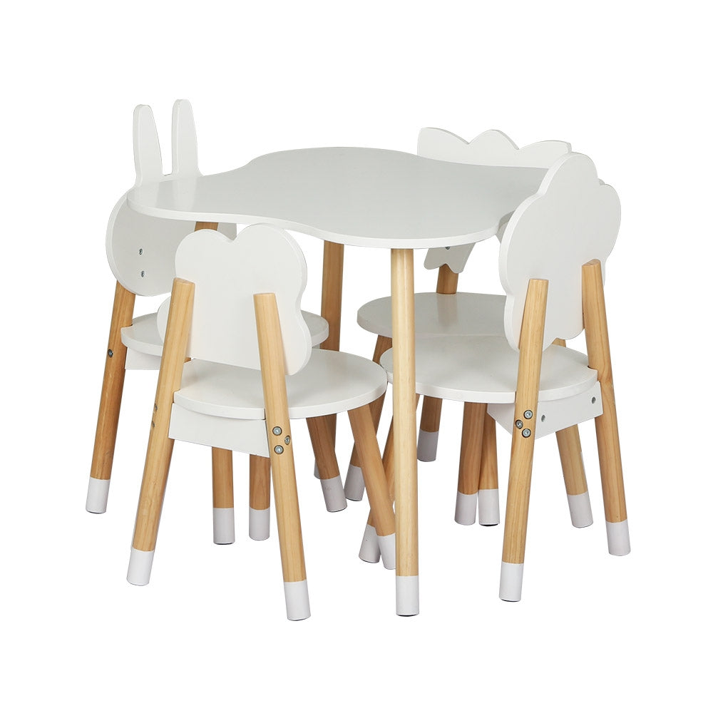 Haven Kids Table & Chair Set – White – Set of 5