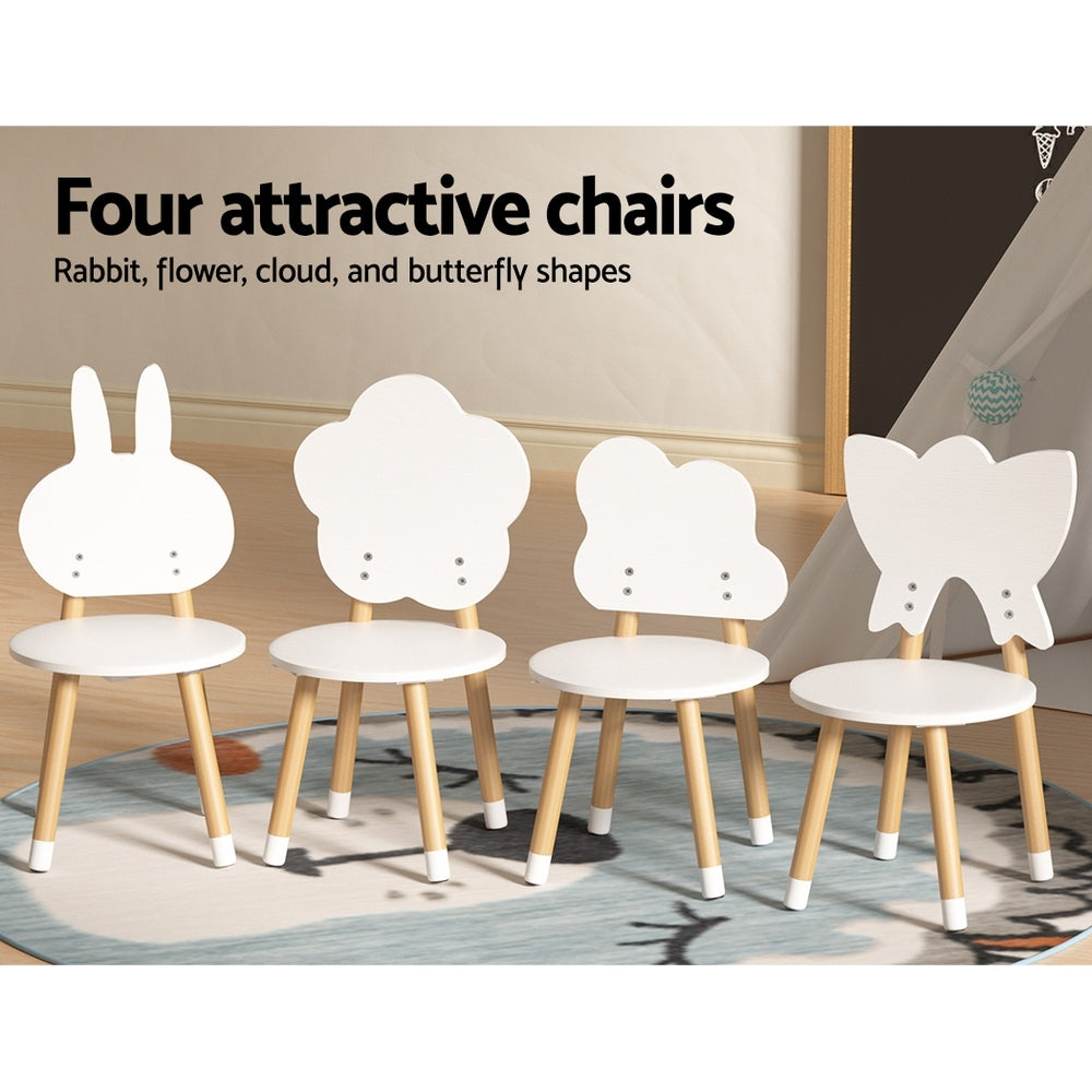 Haven Kids Table & Chair Set – White – Set of 5