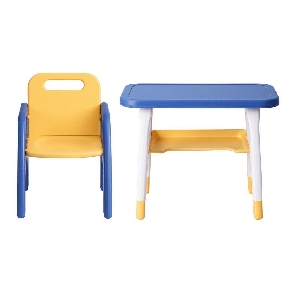 Kalen Kids Activity Table and Chair Set – Blue & Yellow – 2 Piece