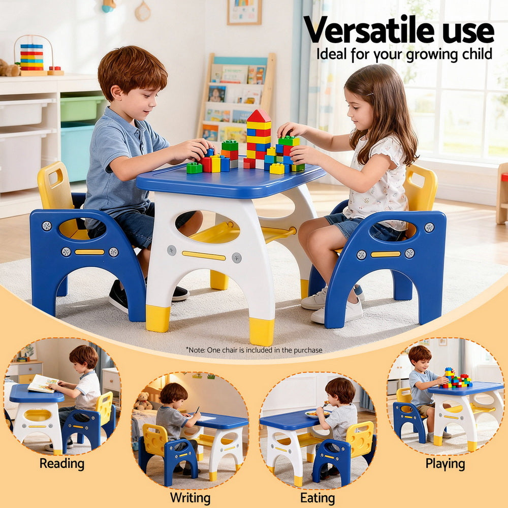 Kalen Kids Activity Table and Chair Set – Blue & Yellow – 2 Piece