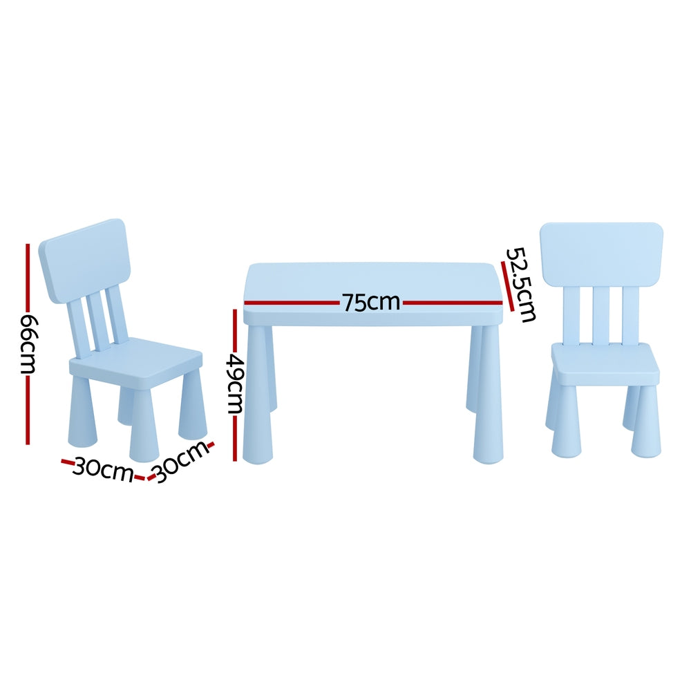 Linden Kids Table & Chairs Set – Blue – Set of 2 Chairs