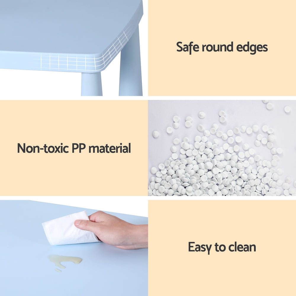 Linden Kids Table & Chairs Set – Blue – Set of 2 Chairs