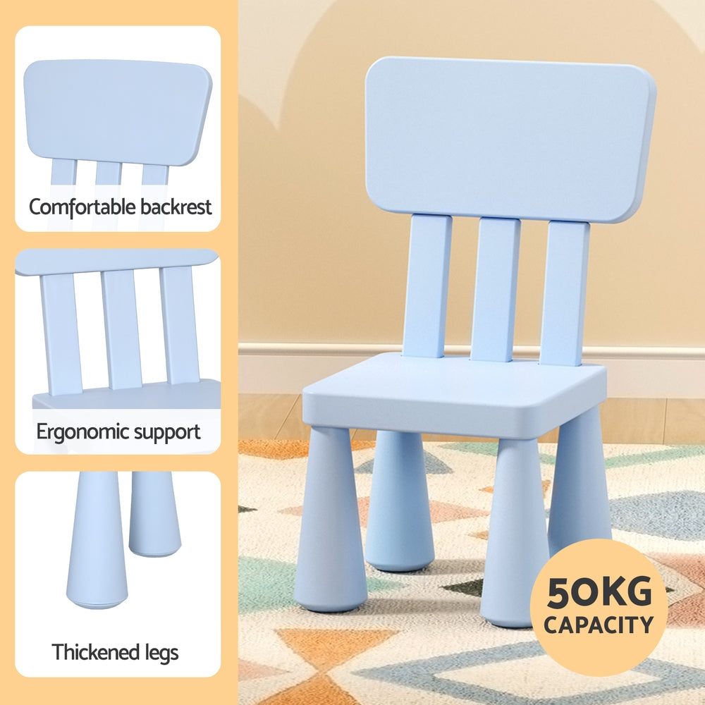 Linden Kids Table & Chairs Set – Blue – Set of 2 Chairs
