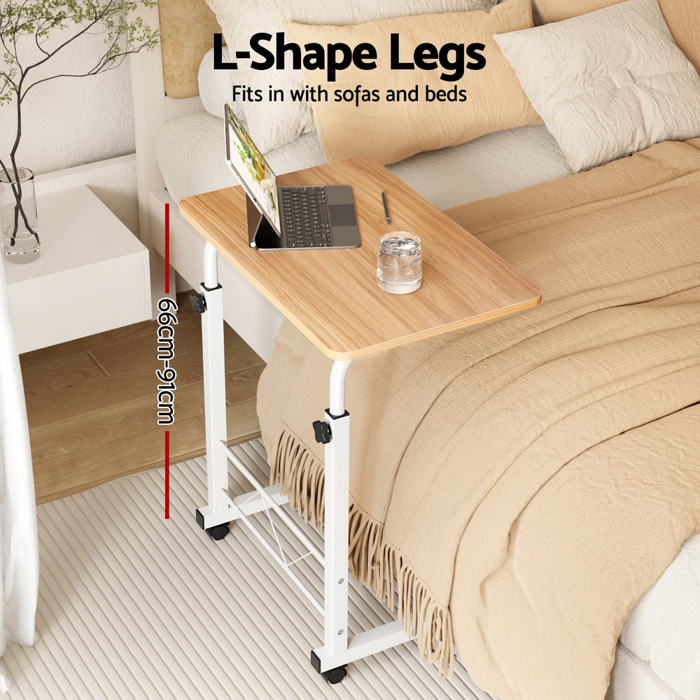 Alderon Mobile Laptop Desk – Light Wood – 60 cm