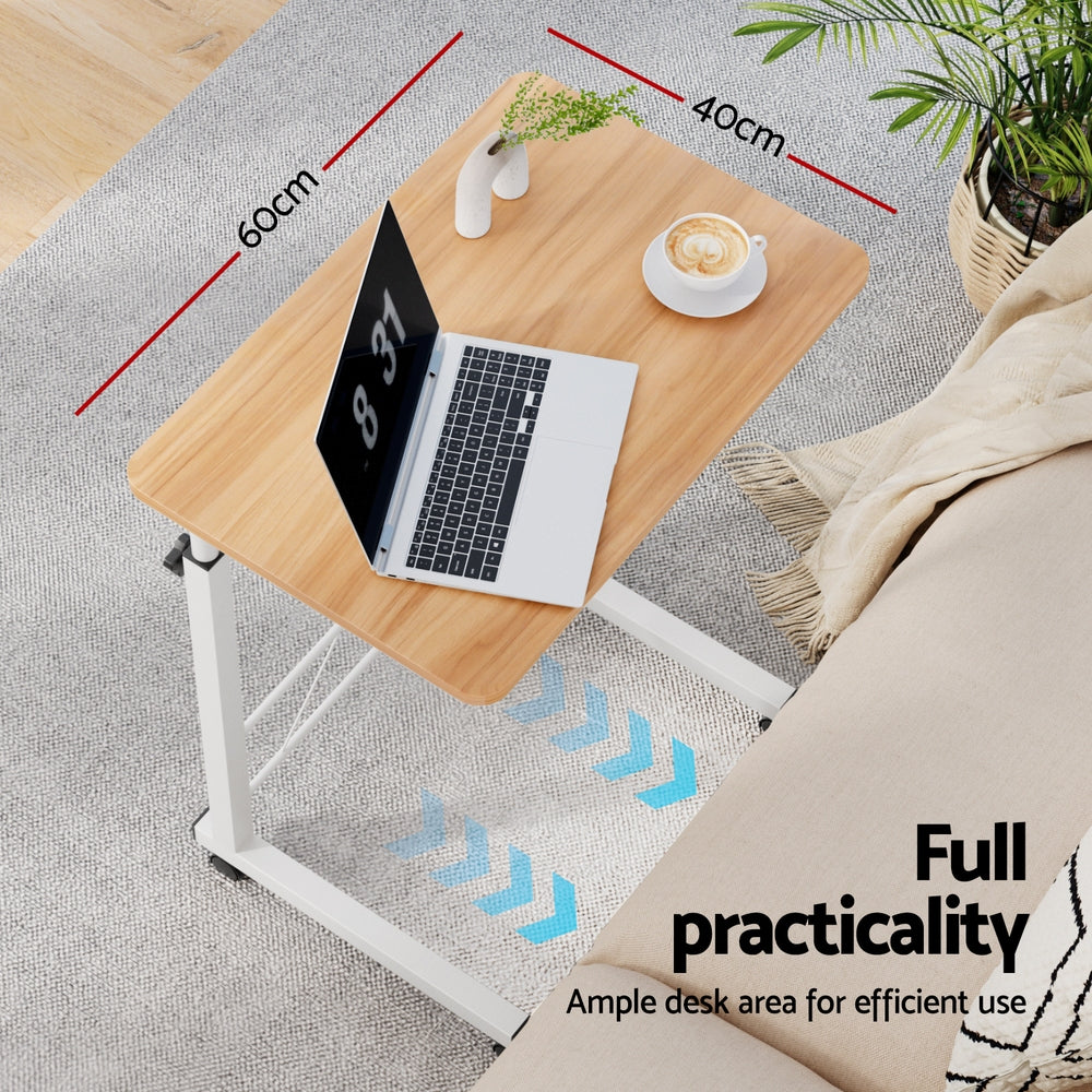 Alderon Mobile Laptop Desk – Light Wood – 60 cm