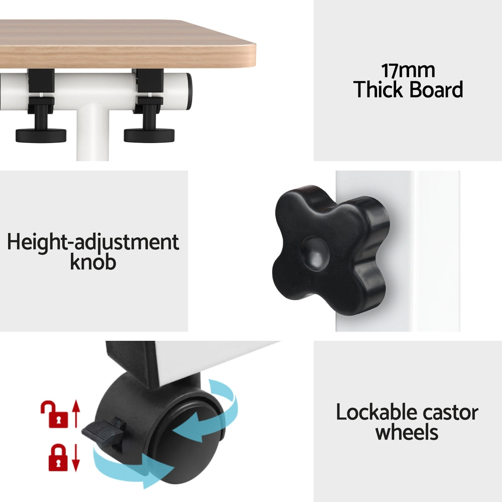Kairo Adjustable Laptop Desk – Light Wood – 80 cm
