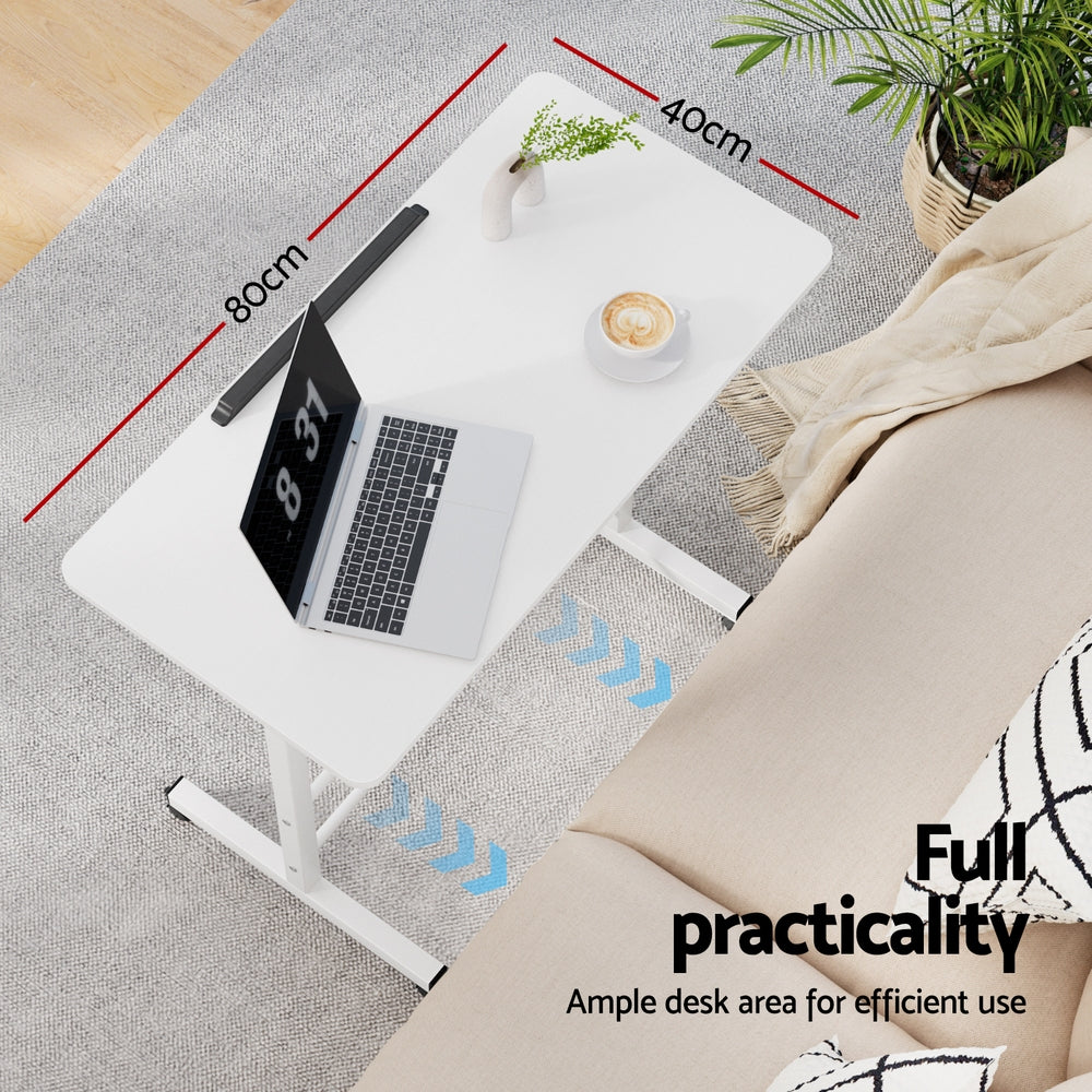 Flexano Adjustable Laptop Desk Table – White – 80cm