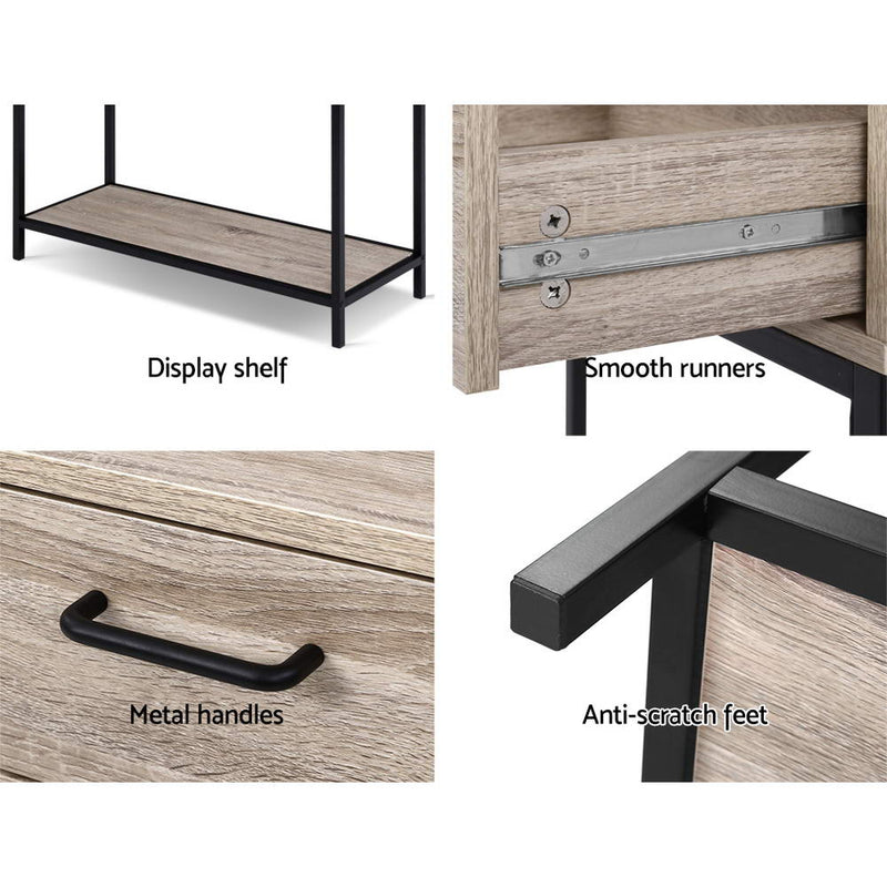 Hallway Console Table with Drawer Storage - Oak