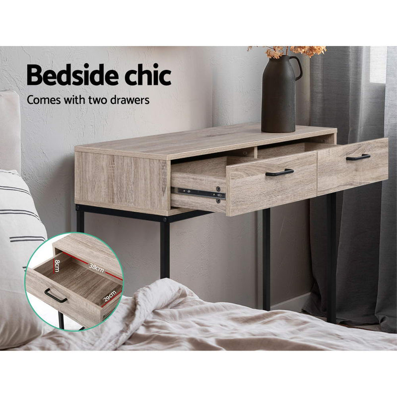 Hallway Console Table with Drawer Storage - Oak