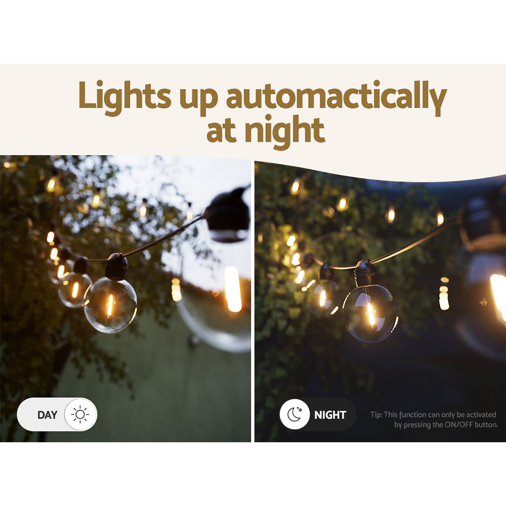 Kairo Solar Festoon String Lights – Warm White – 17 m