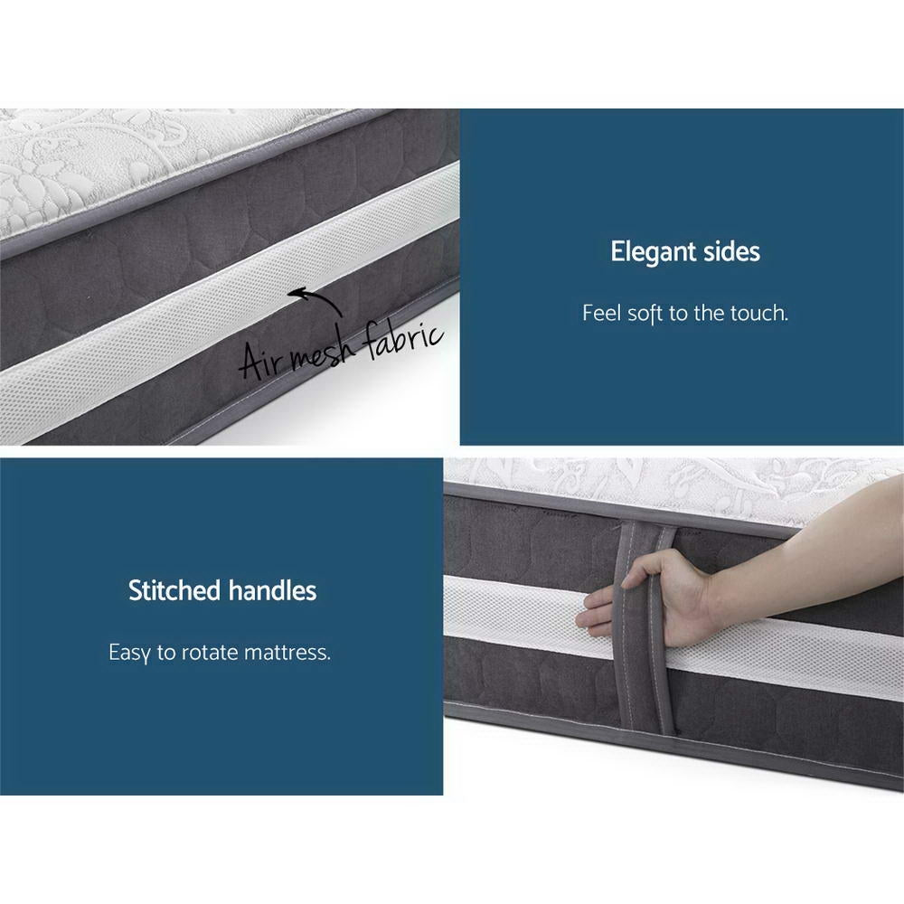 Serano Euro Top Pocket Spring Mattress – White – King Single