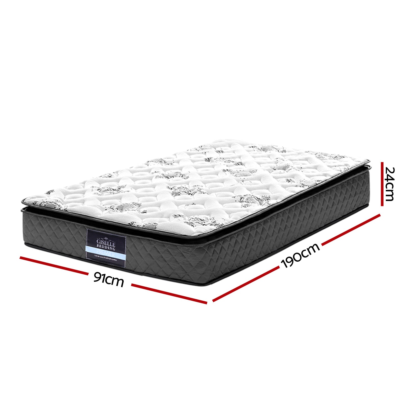 Nolan Pillow Top Bonnell Spring Mattress – White – Single