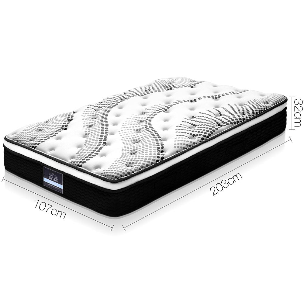 Halston Euro Top Pocket Spring Mattress – White – King Single