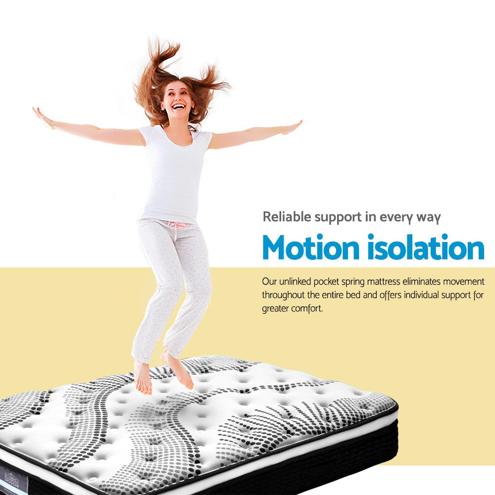 Halston Euro Top Pocket Spring Mattress – White – King Single