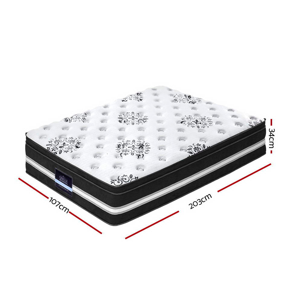 Serano Cool Gel Memory Foam Euro Top Mattress – White – King Single