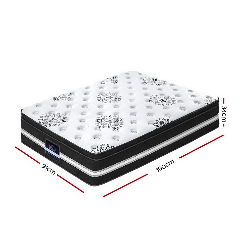 Serano Cool Gel Memory Foam Euro Top Mattress – White – Single