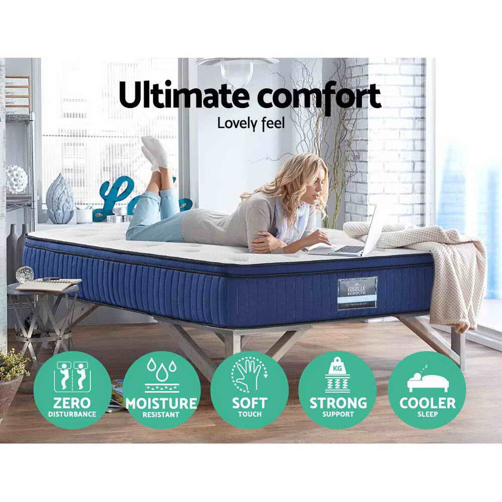 Fiora Cool Gel Memory Foam 7-Zone Mattress – White – Queen