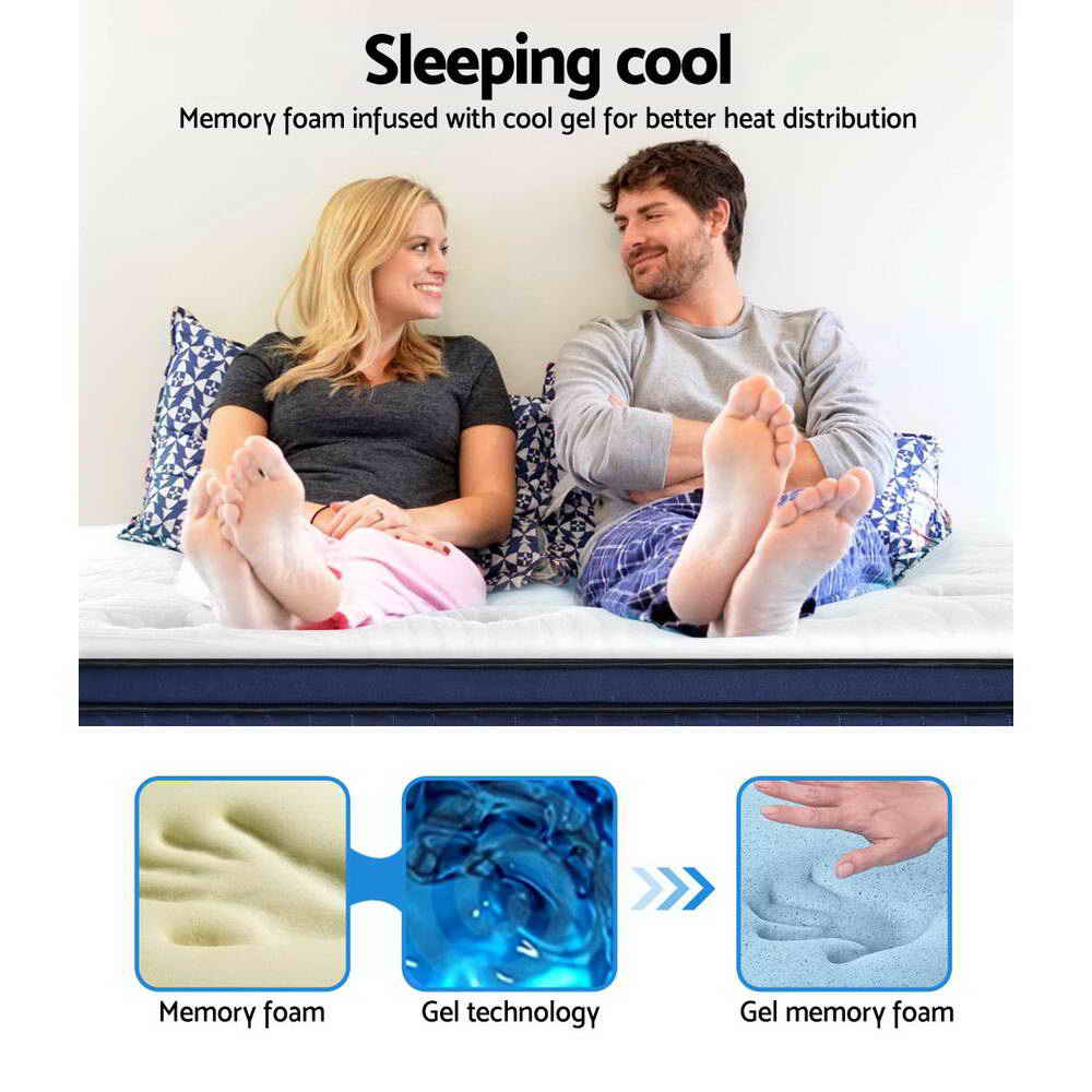 Fiora Cool Gel Memory Foam 7-Zone Mattress – White – Queen