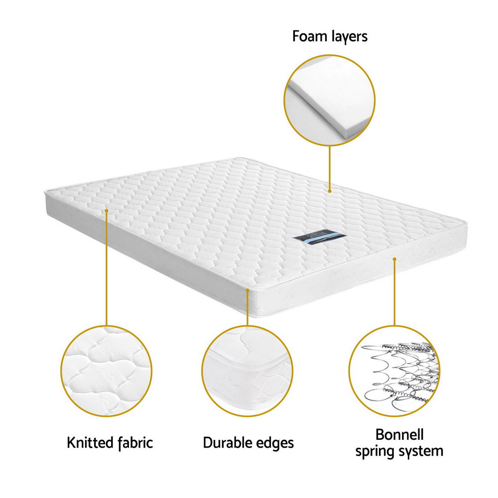 CozyNest Pocket Spring Mattress – White – King Single