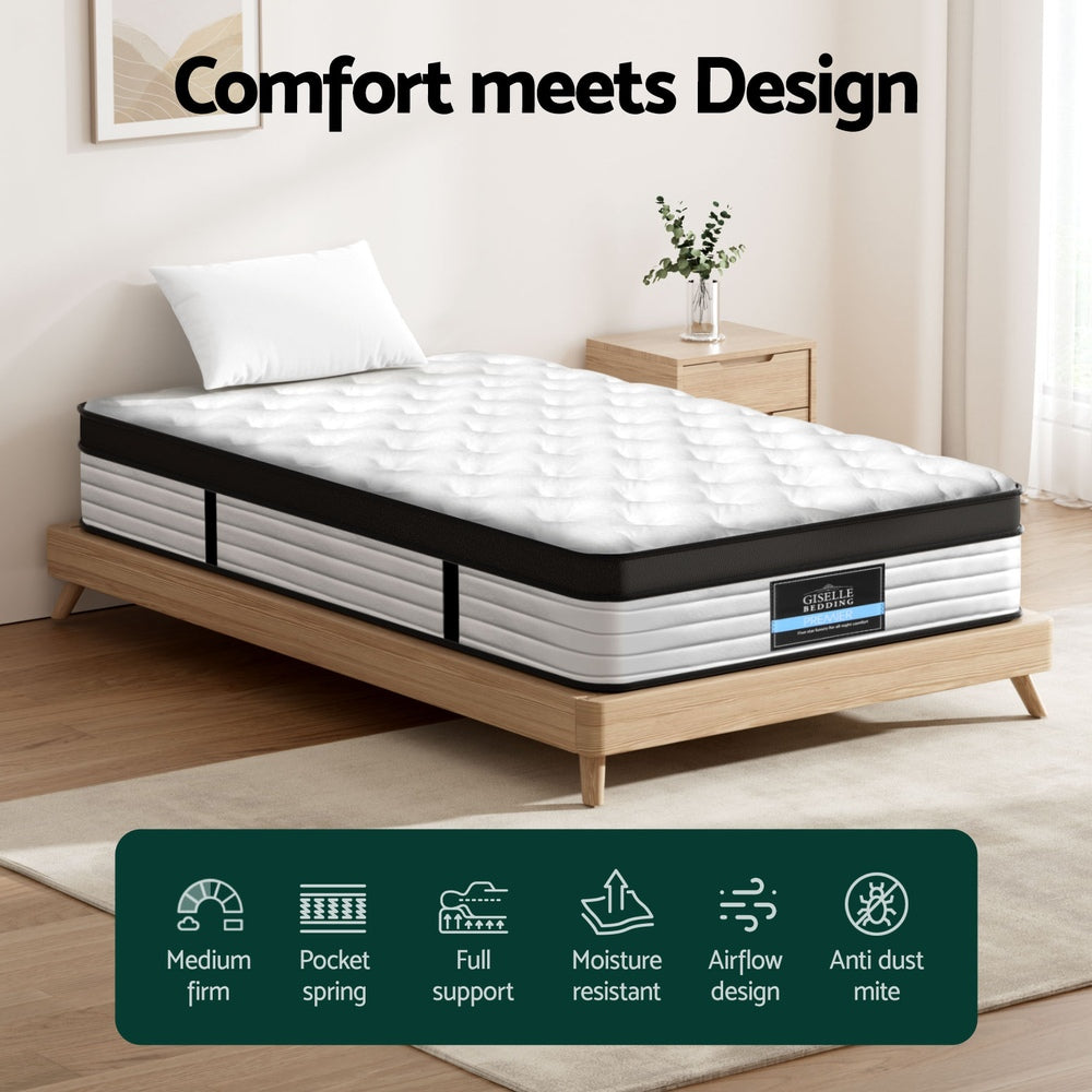 Nightfall Euro Top Mattress – White – King Single