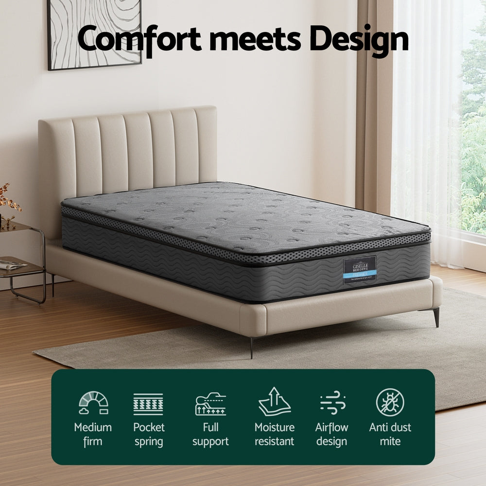 Easton Euro Top Mattress – Medium – King Single