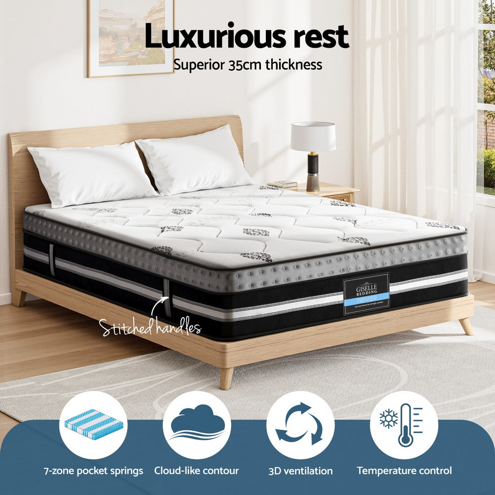 Galaxy Pocket Spring Mattress – White – Double