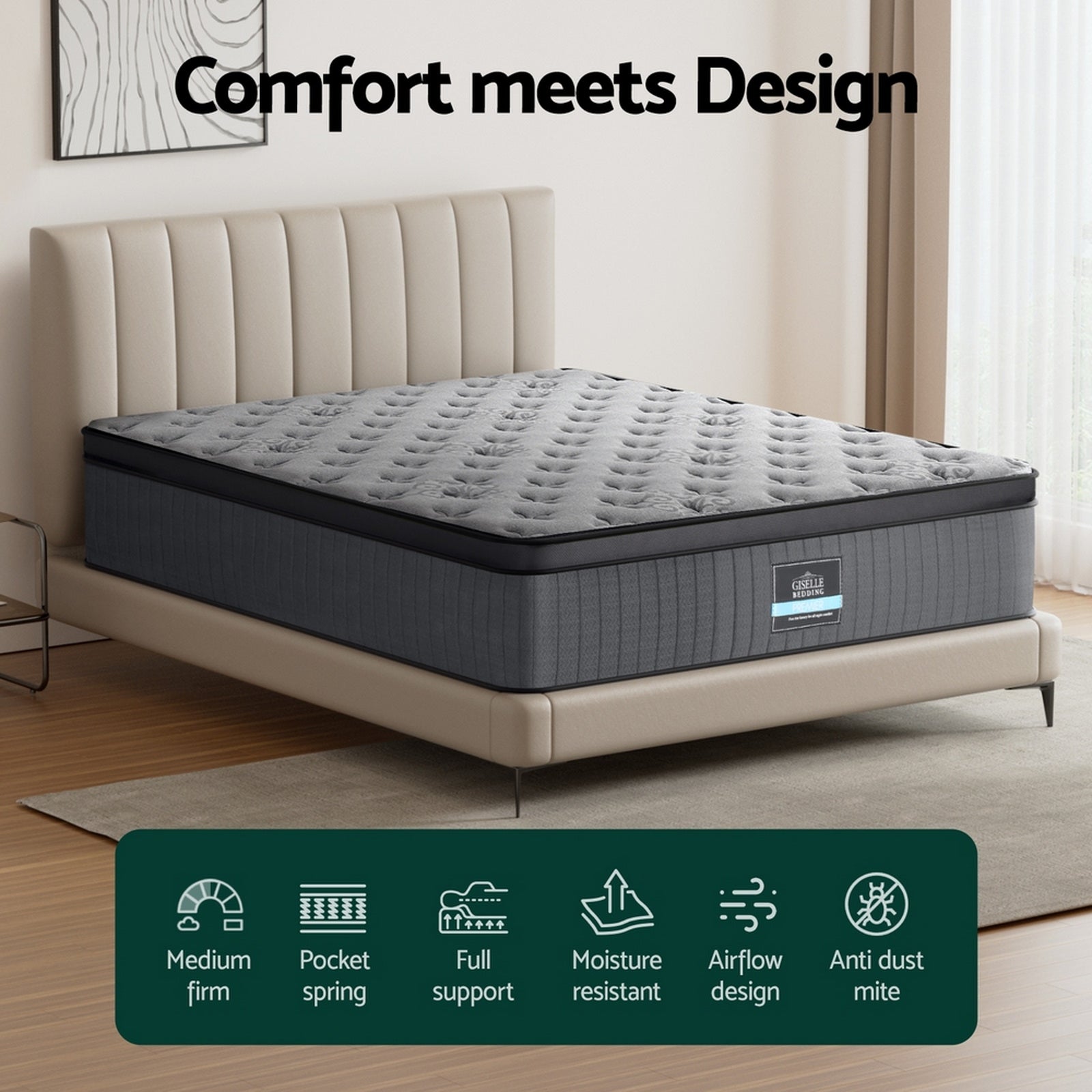 Serano Euro Top Mattress – White – Queen