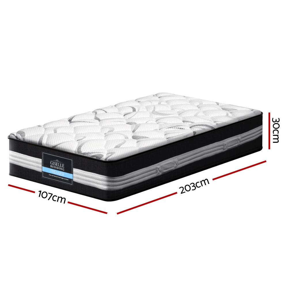 VelvetRest Pocket Spring Mattress – White – King Single