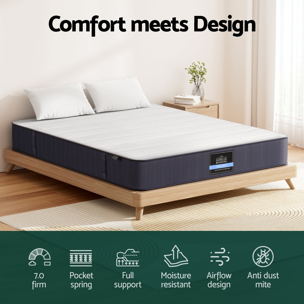Kairo Pocket Spring Mattress – White – Queen