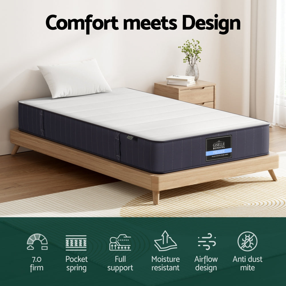 Ease Pocket Spring Mattress – White – Single