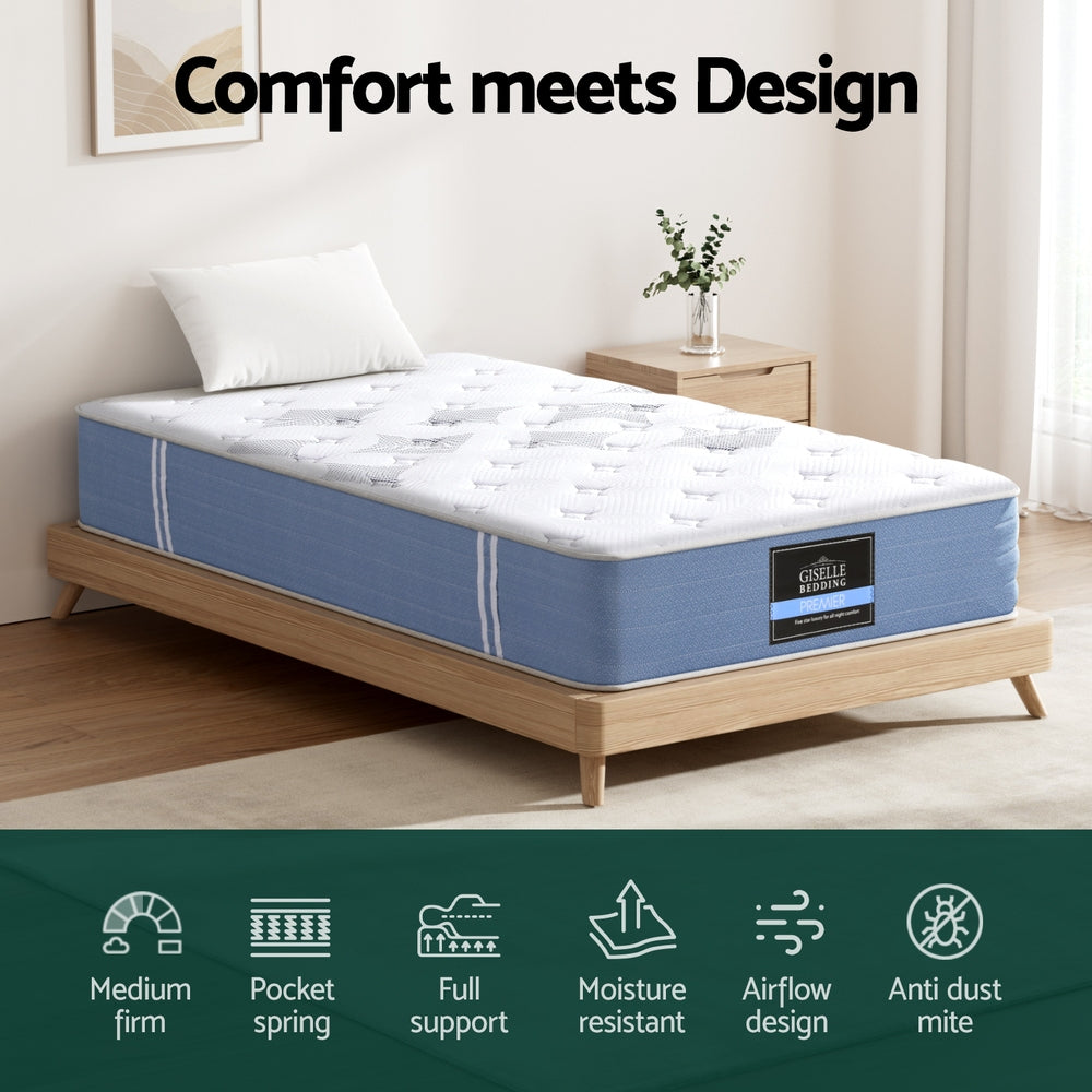 Nightfall Euro Top Mattress – White – Single