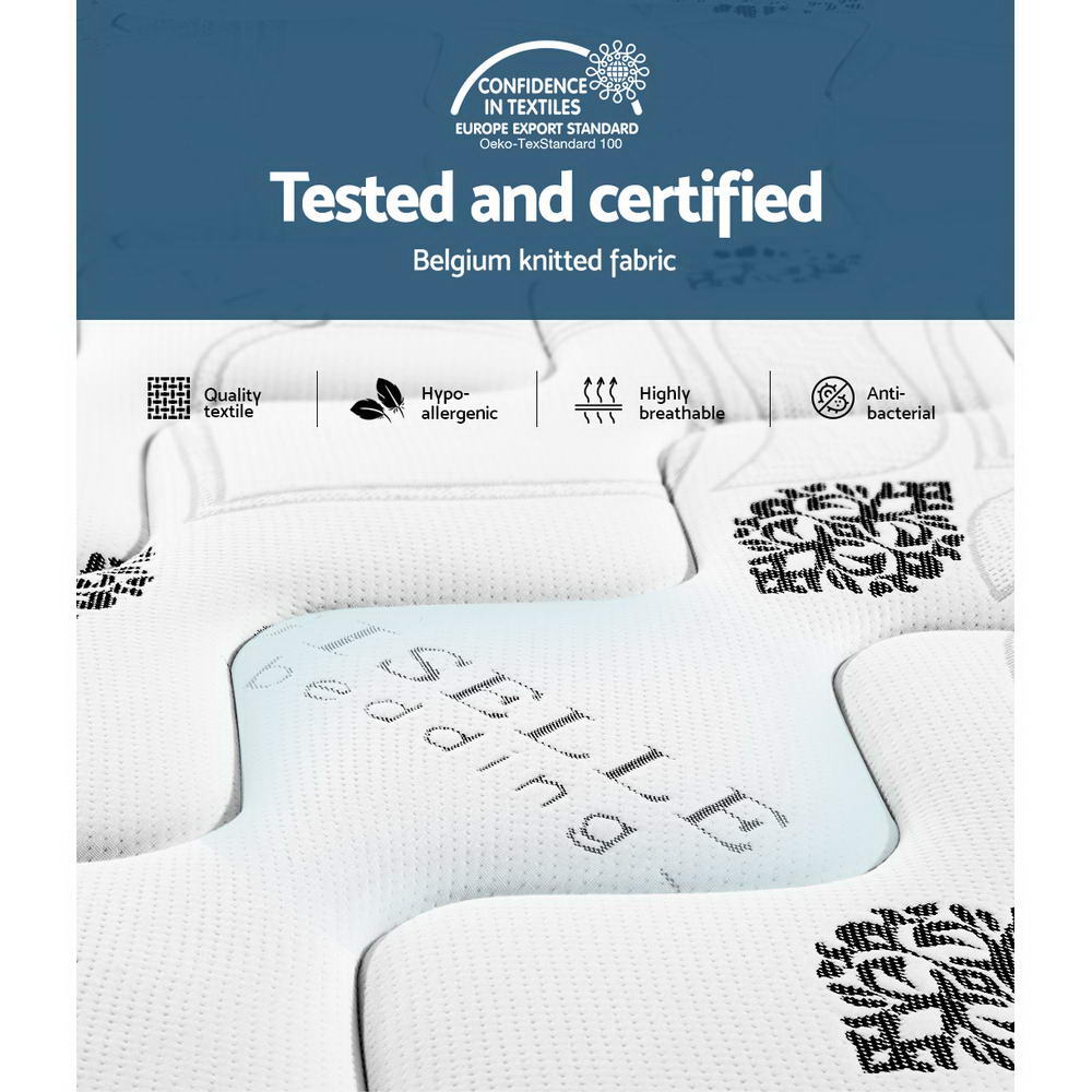 Galaxy Cool Gel Memory Foam Euro Top Mattress – White – Queen