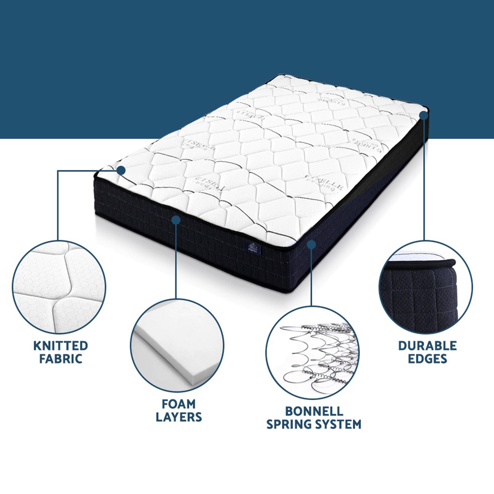 Kairo Bonnell Spring Mattress – White – Single