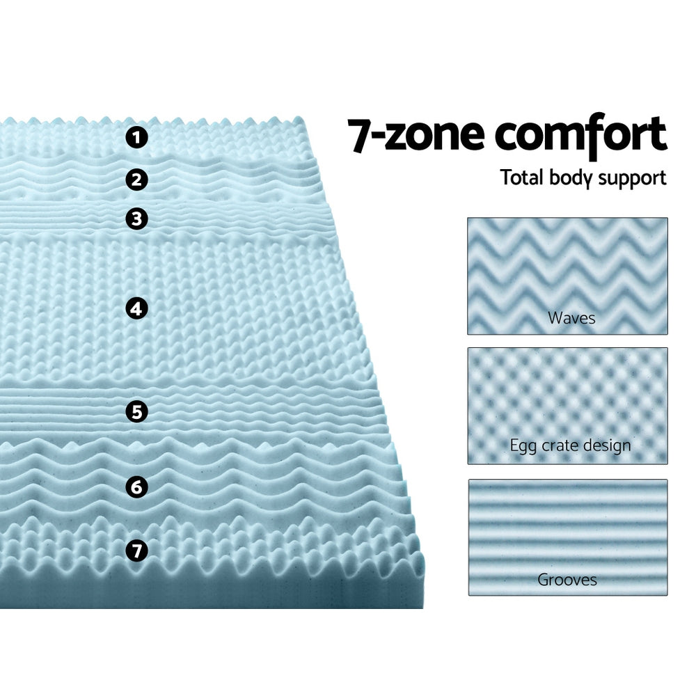 Fiora Gel Memory Foam Mattress Topper – White – King