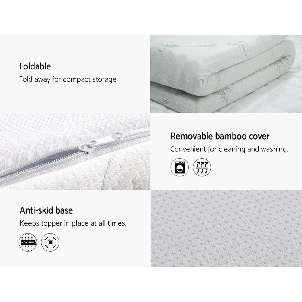 Alderon Gel Foam Mattress Topper – White – Queen