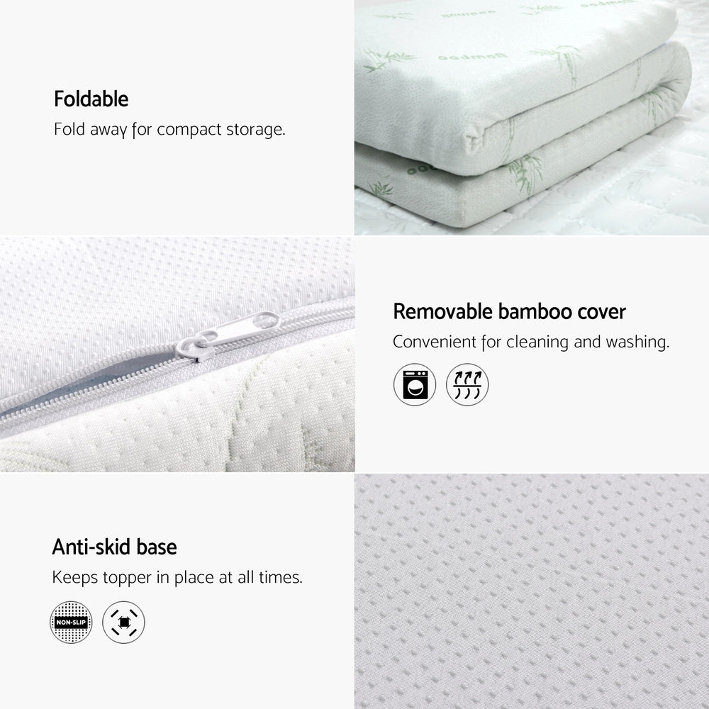 Halston Gel Foam Mattress Topper – White – King Single