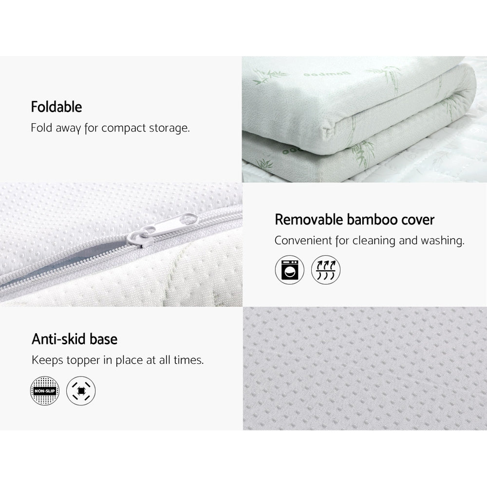 Marston Gel Memory Foam Mattress Topper – White – Double