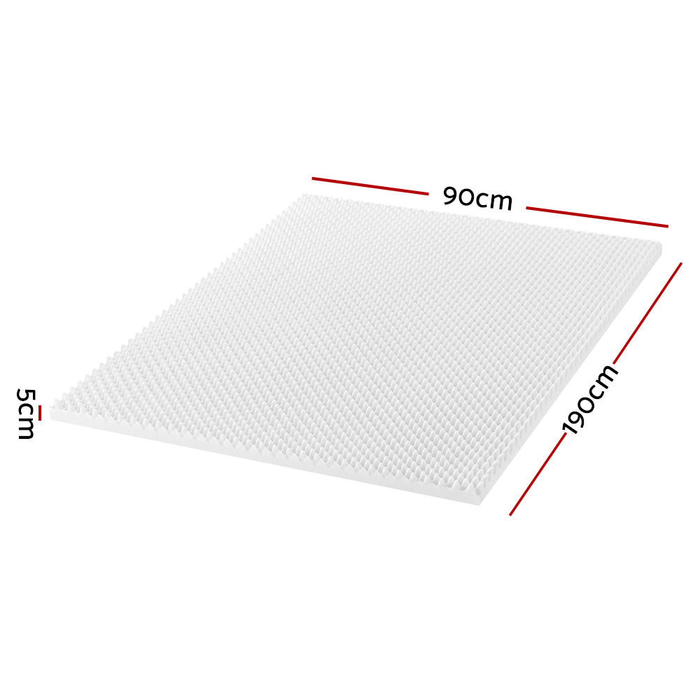 Nara Egg Crate Foam Mattress Topper – White – Single