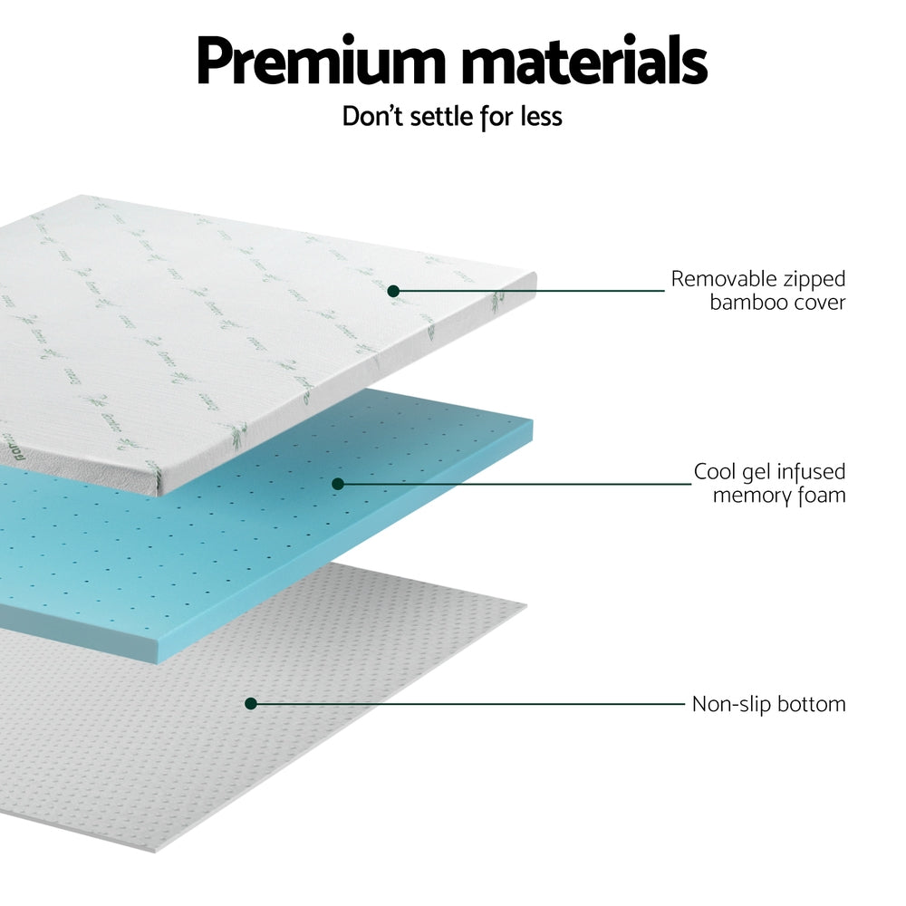 Celara Gel Foam Mattress Topper – White – 5 cm – King