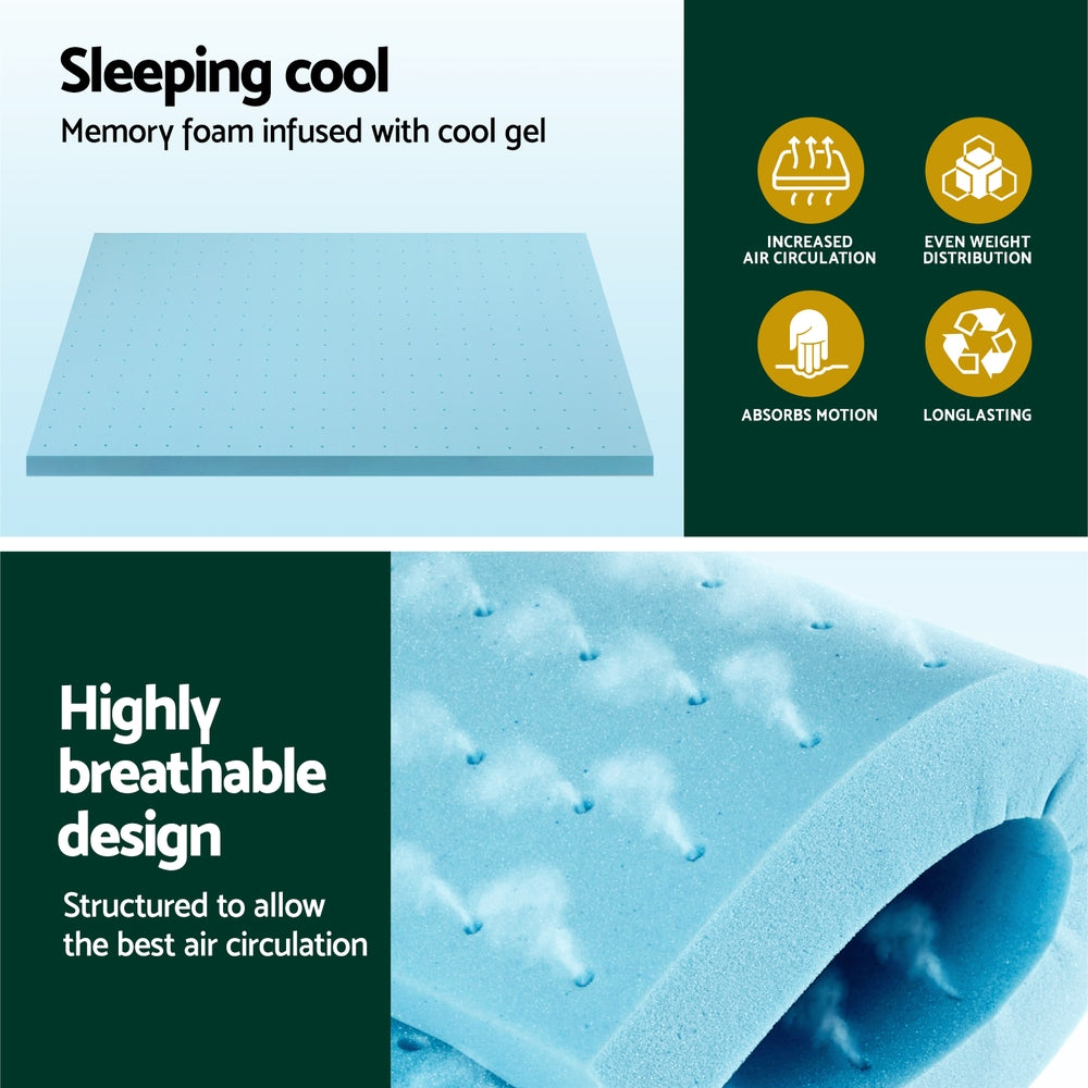 Velora Gel Foam Mattress Topper – White – 8 cm – Double