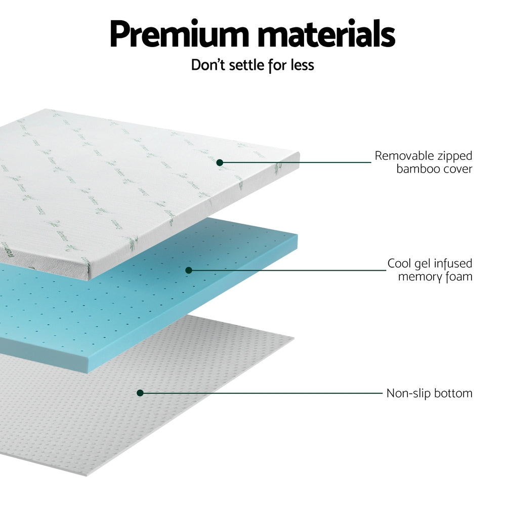 Velora Gel Foam Mattress Topper – White – 8 cm – King Single