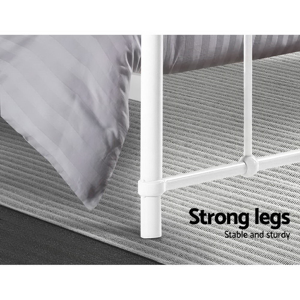Leo Metal Bed Frame – White – Double