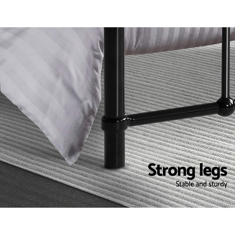 KING SINGLE Size - Country Style Metal Bed Frame - Black